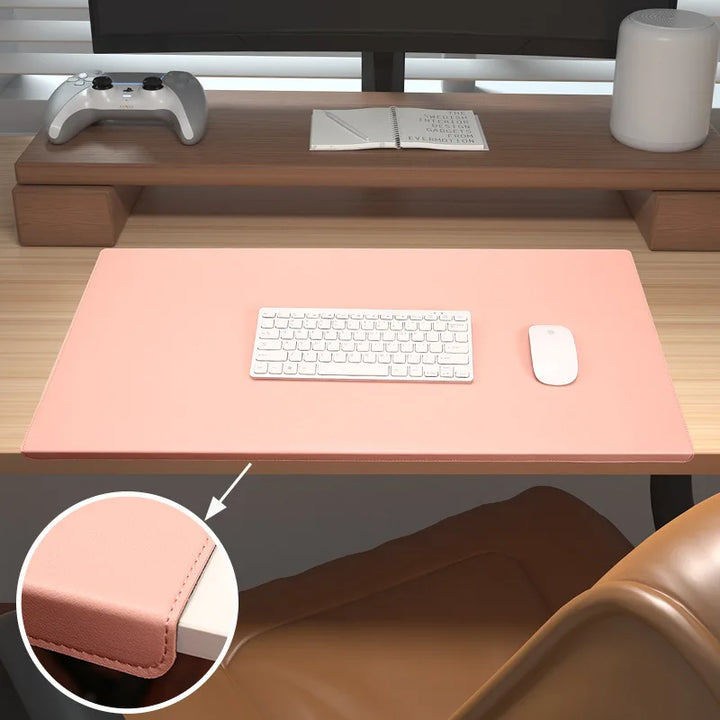 Ergonomisk PU-læder skrivebordsmåtte, skridsikker, elegant, fås i flere farver, til kontor og gaming.