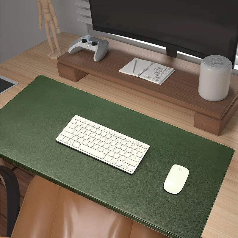 Ergonomisk PU-læder skrivebordsmåtte, skridsikker, elegant, fås i flere farver, til kontor og gaming.