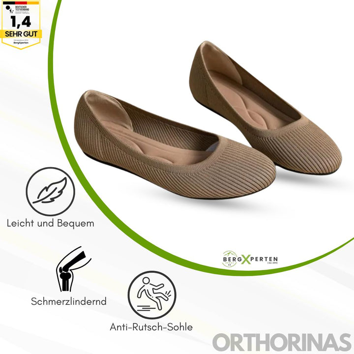 Ergonomiske skridsikre ballerinaer med elegant design, EVA-materiale og skridsikker sål for optimal komfort.