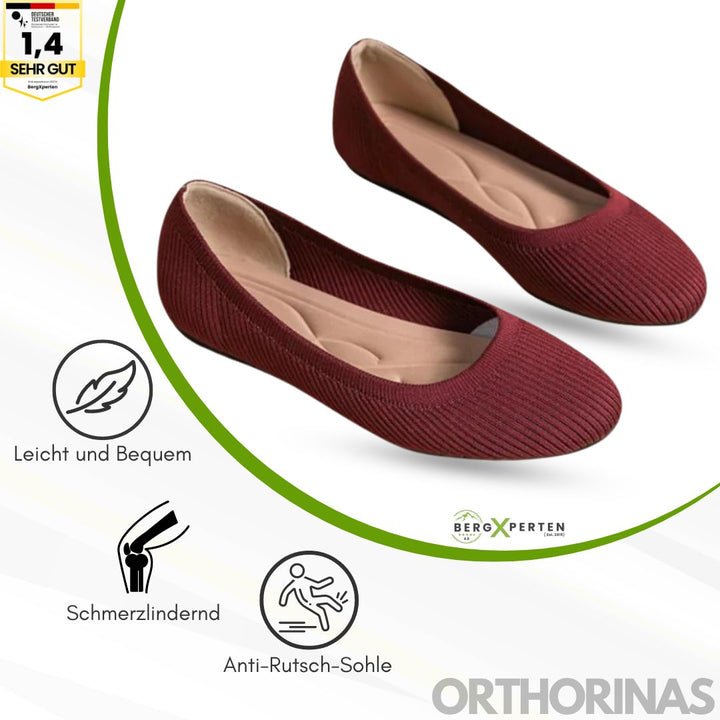 Ergonomiske skridsikre ballerinaer med elegant design, EVA-materiale og skridsikker sål for optimal komfort.