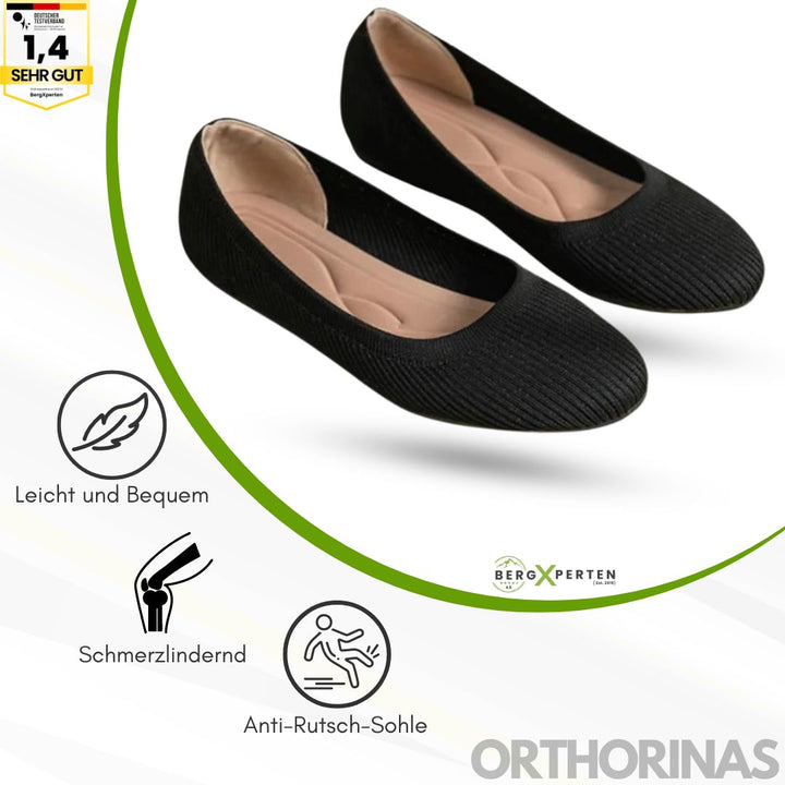Ergonomiske skridsikre ballerinaer med elegant design, EVA-materiale og skridsikker sål for optimal komfort.