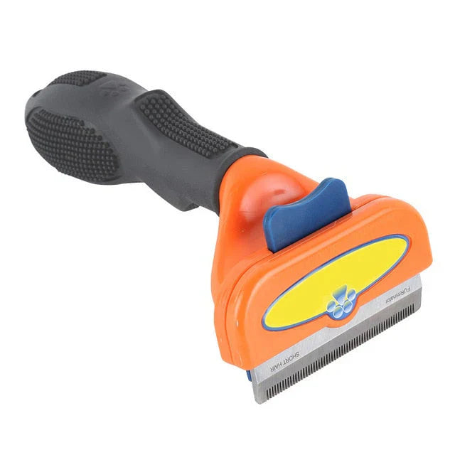 Ergonomisk loppe- og nittekam til hunde og katte, afrundede tænder, komfortabelt greb, fås i gul, grøn, orange.