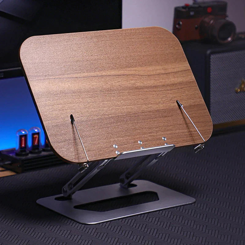 ErgoFlex laptopstativ til ergonomisk arbejde, foldbart design til nem opbevaring.