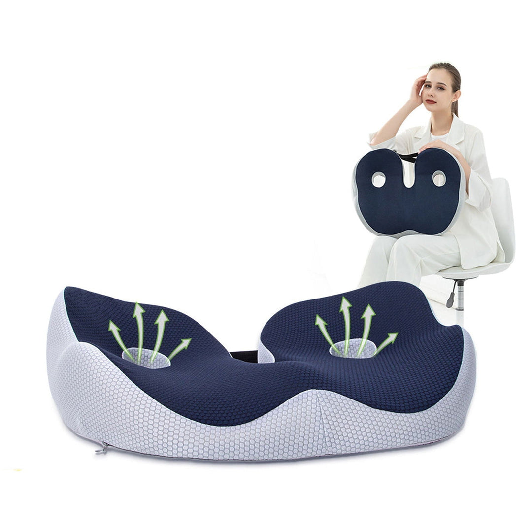 Ergonomisk FlexiSeat siddepude for smertelindring og komfort, ideel til kontorstolen.