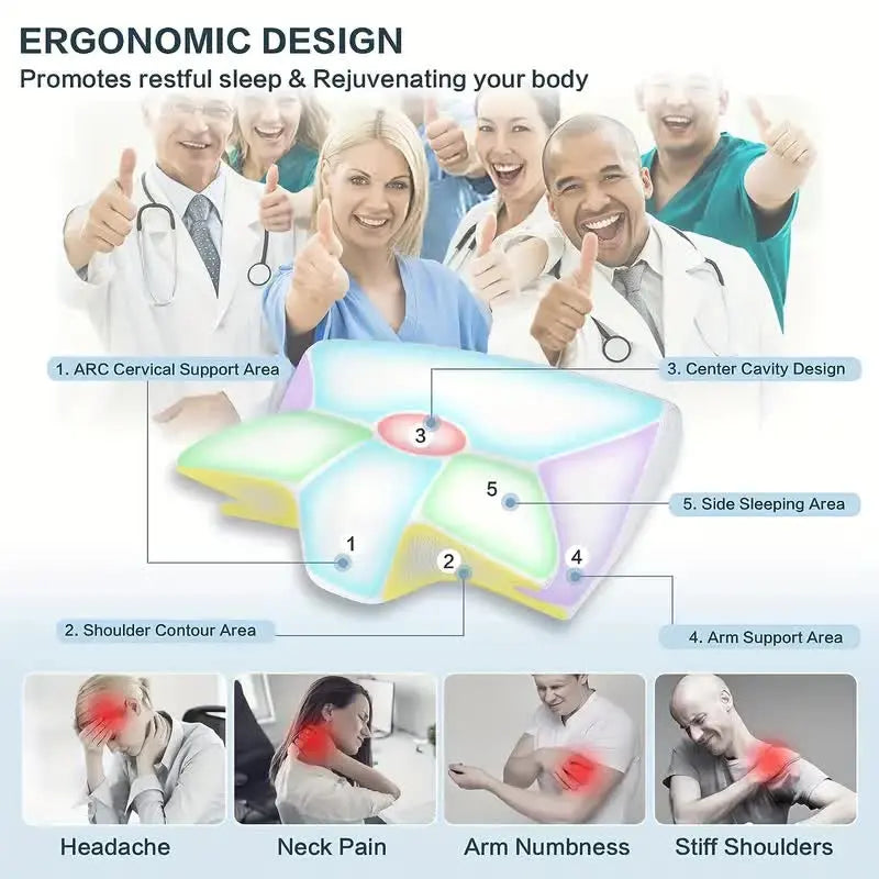 Premium hukommelsesskum pude, ergonomisk designet sengeudstyr for smertelindring og bedre nattesøvn.