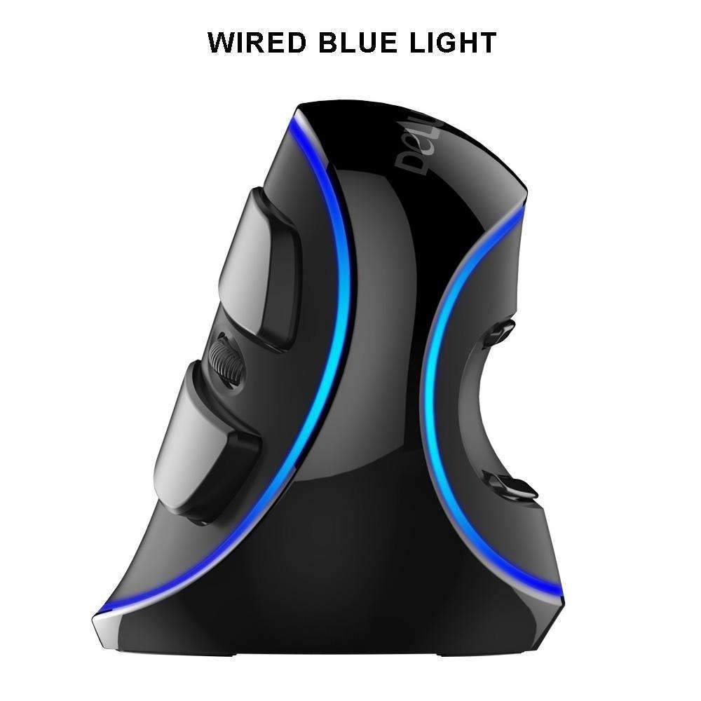 Vertikal mus med RGB lys og USB-forbindelse, optimeret til kontorbrug og langvarig musekomfort.