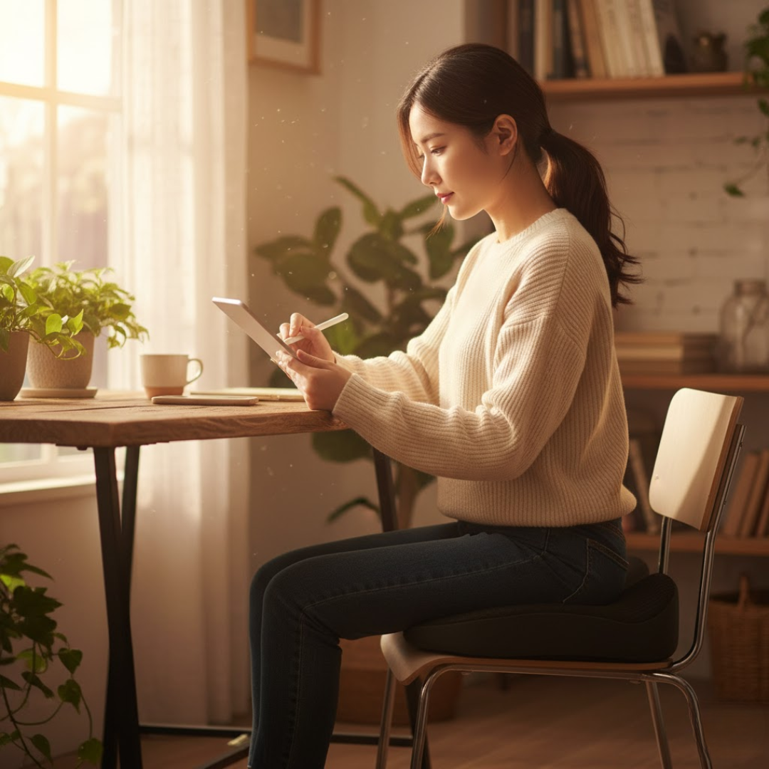 Komfortabel memory skum siddepude, ergonomisk formet til optimal støtte og aflastning i bil og hjem.