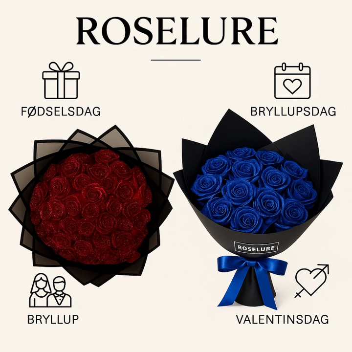 Evige roser som stilfuld indendørs dekoration. Skaber romantisk stemning i ethvert rum. Blomsterboks.
