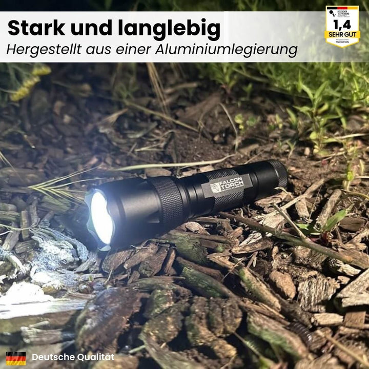Ultrastærk 500 lumen militær lommelygte ViperX700 i aluminium med fem belysningstilstande til udendørs eventyr.