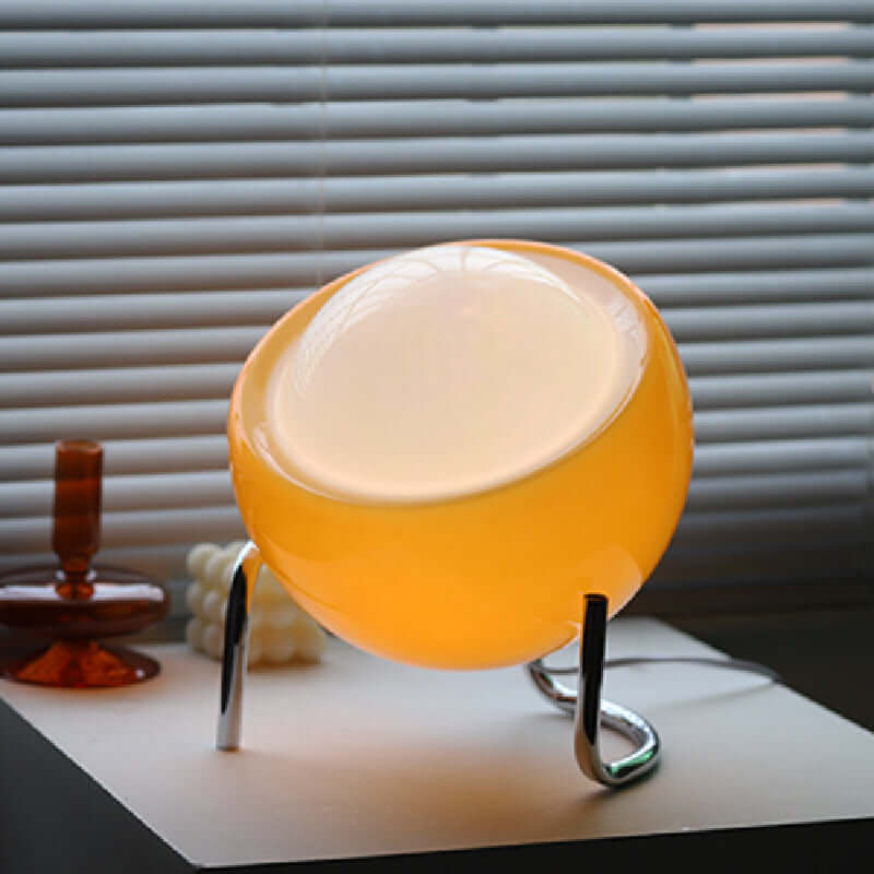 Retro Bauhaus bordlampe i glas-sten LED