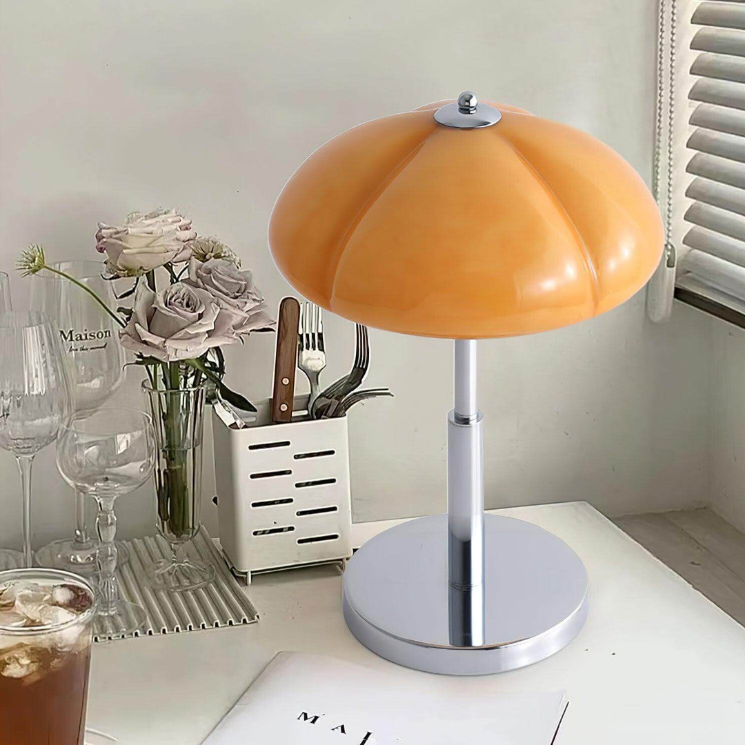 Svamp Design Bordlampe Glas Ravfarvet