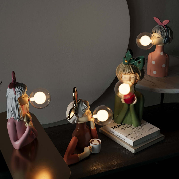 Dekorativ LED Bordlampe i Kunstharpiks