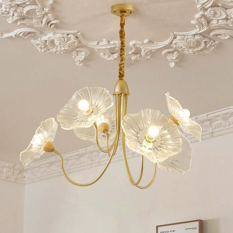 Moderne Glas Lysekrone med Lotusblomst Design