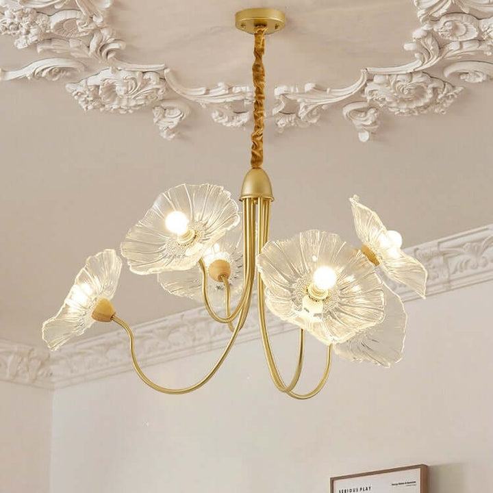 Moderne Glas Lysekrone med Lotusblomst Design