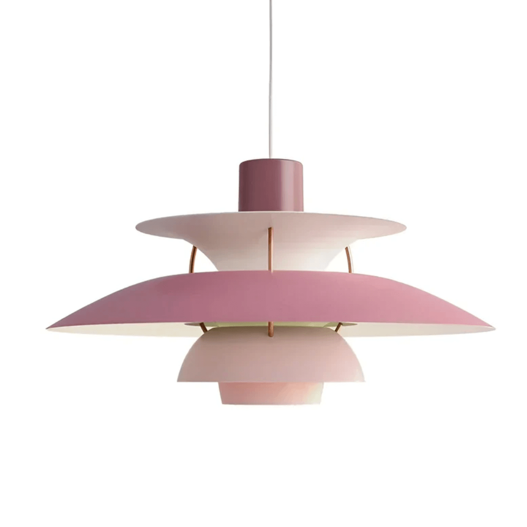 Moderne farverig LED pendellampe i metal