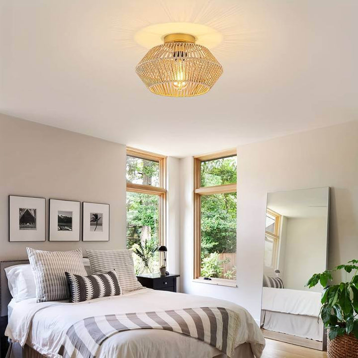 Boheme Loft Væglampe Håndlavet Rattan Designerlampe