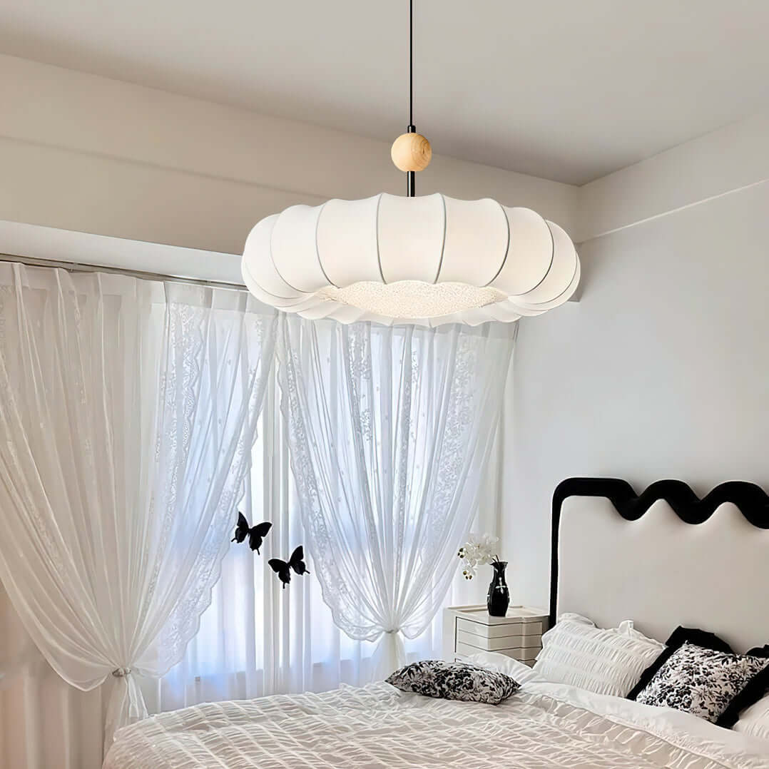 Elegant Pendellampe med Stofskærm 50cm