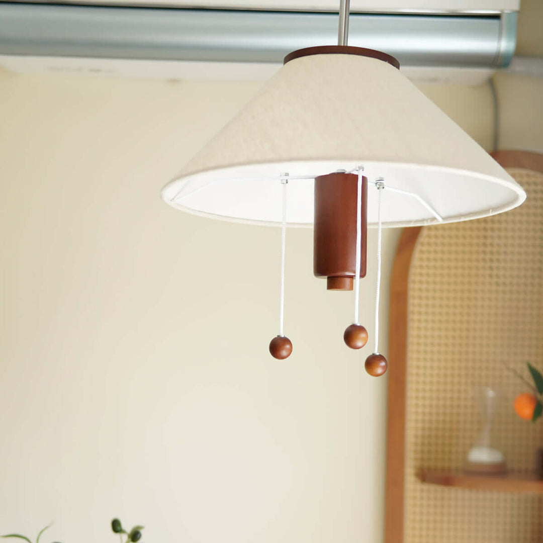 Design Blæksprutte Pendel, Valnød & Hvid