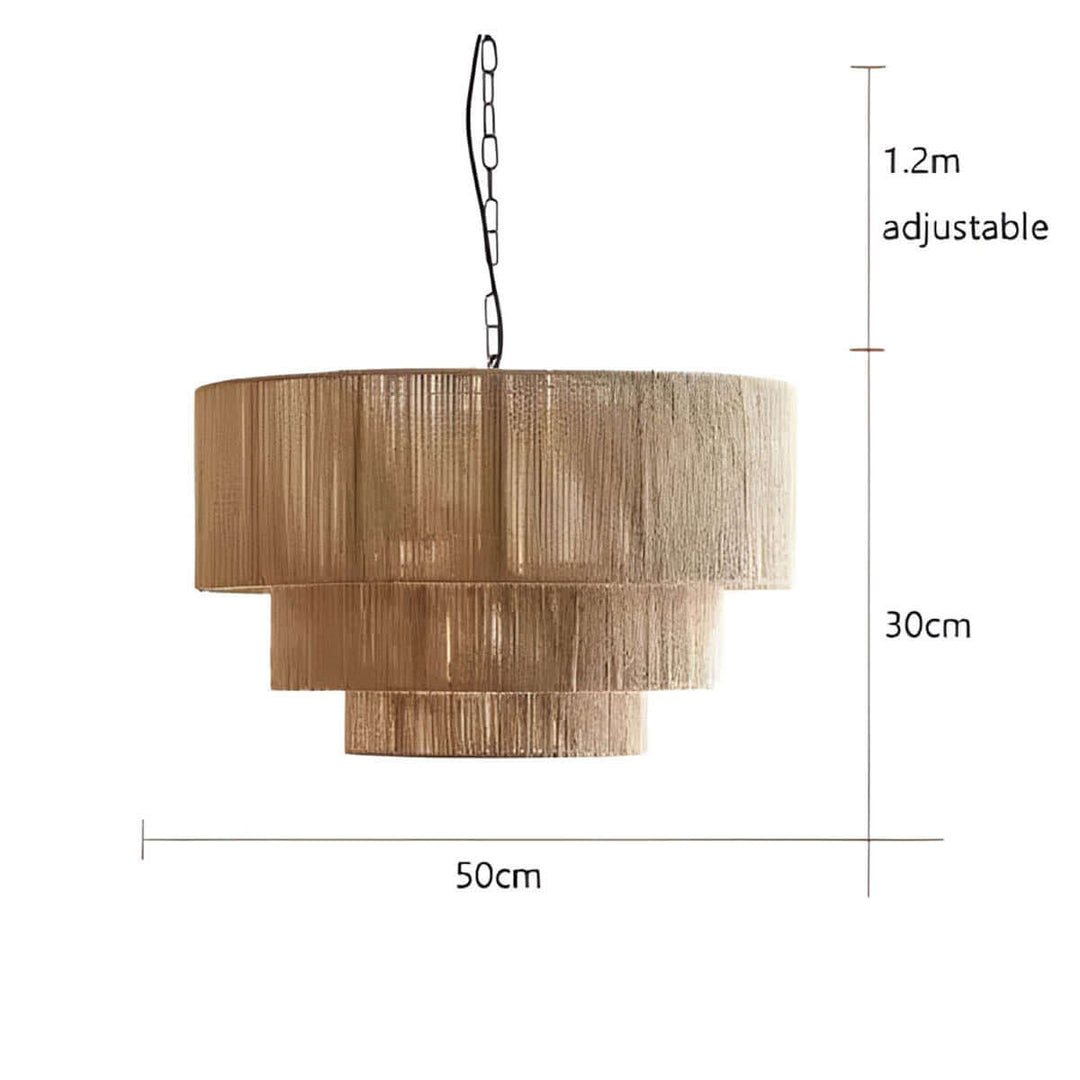 Hængelampe i naturfiber reb - Designerlampe