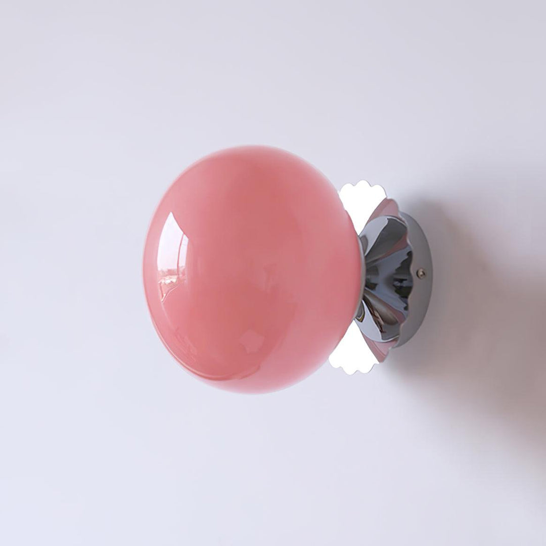 Moderne væglampe i rosa glas