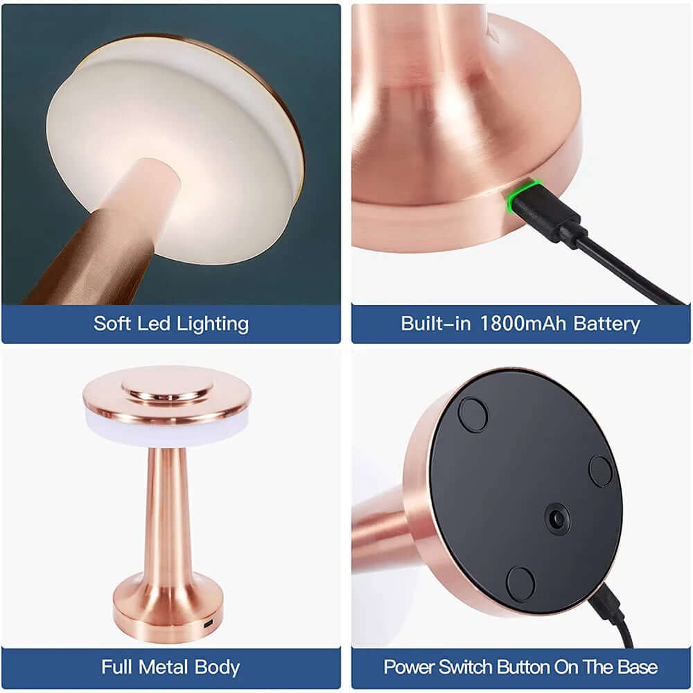 Trådløs LED Bordlampe, Genopladelig