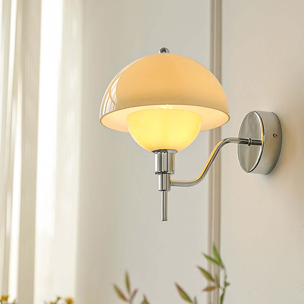 Svampedesign Glas Væglampe Creme