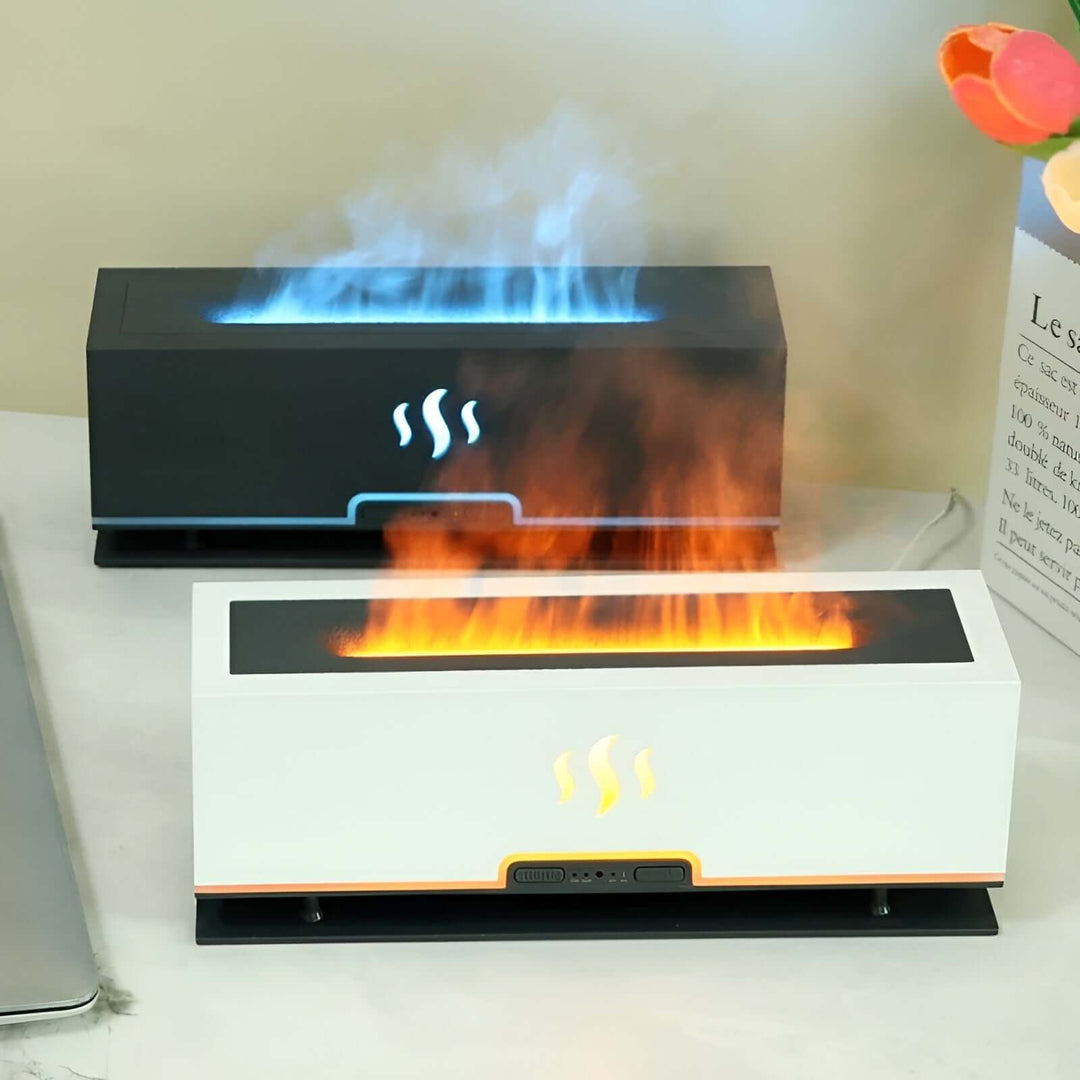 3-i-1 Aroma Diffuser Luftfugter med Flammerlys