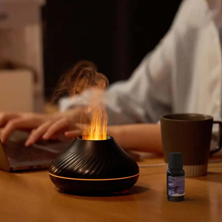 Ultrasonisk Aroma Diffuser med Flammeeffekt