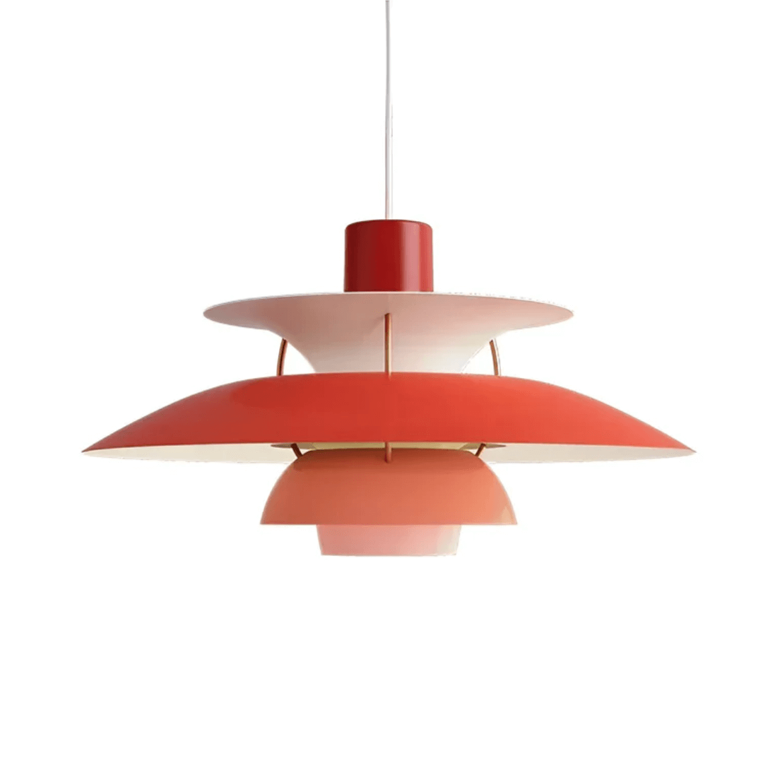 Moderne farverig LED pendellampe i metal