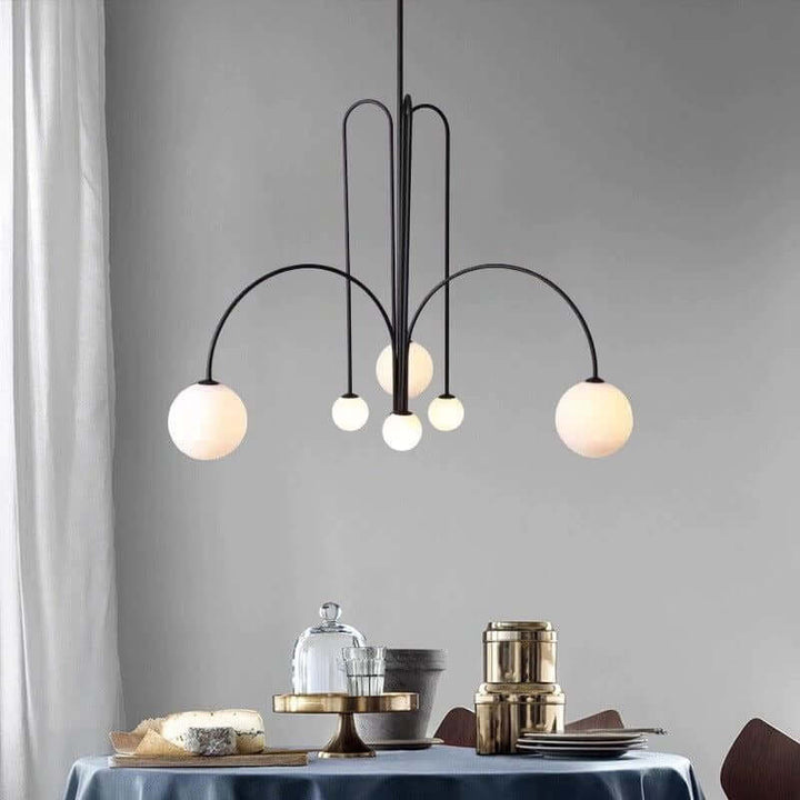 Elegant Glas & Metal Pendel Lampe