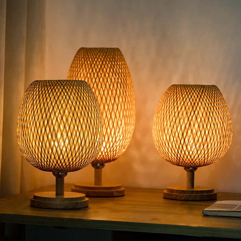 Vintage Bambus Bordlampe