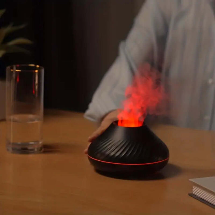 Ultrasonisk Aroma Diffuser med Flammeeffekt