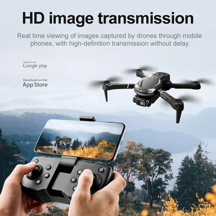 Sammenfoldelig Mini V88 Drone med 8K HD-kamera, GPS og dobbelt kamera, kompakt til professionel luftfotografering.