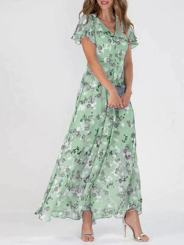 Trendy kvindemode: farverig sommerkjole for et frisk forår/sommer look. Komfortabel og stilfuld.