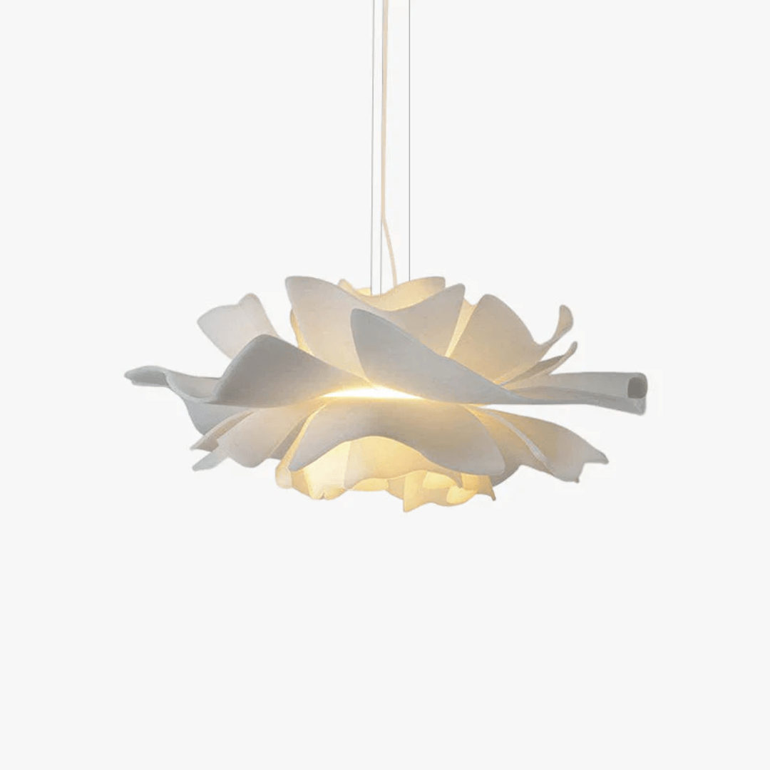 Moderne hvid blomster pendel i metal