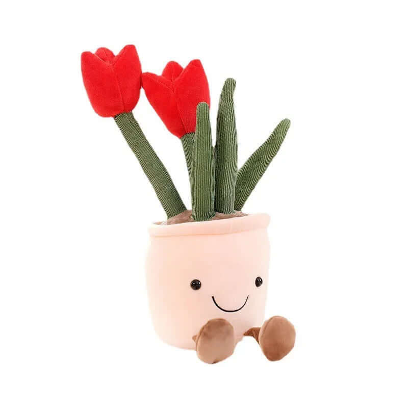 Hyggelig blomster plysfigur - blød pudeven