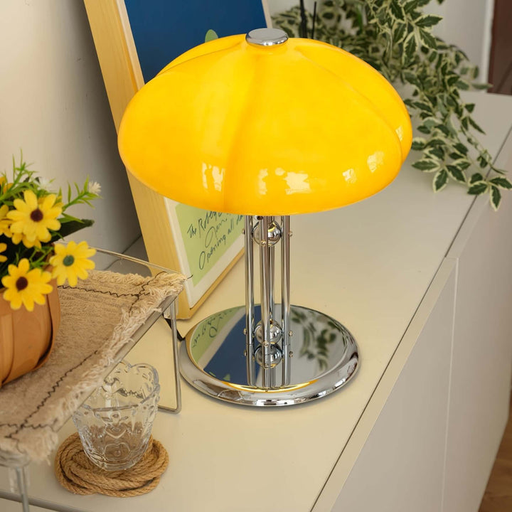 Svamp Design Bordlampe Glas Ravfarvet