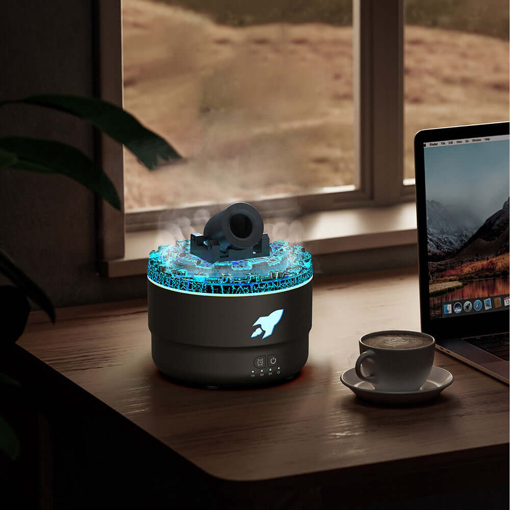 Lavalampe Aromadiffuser & Luftfugter med LED-natlys