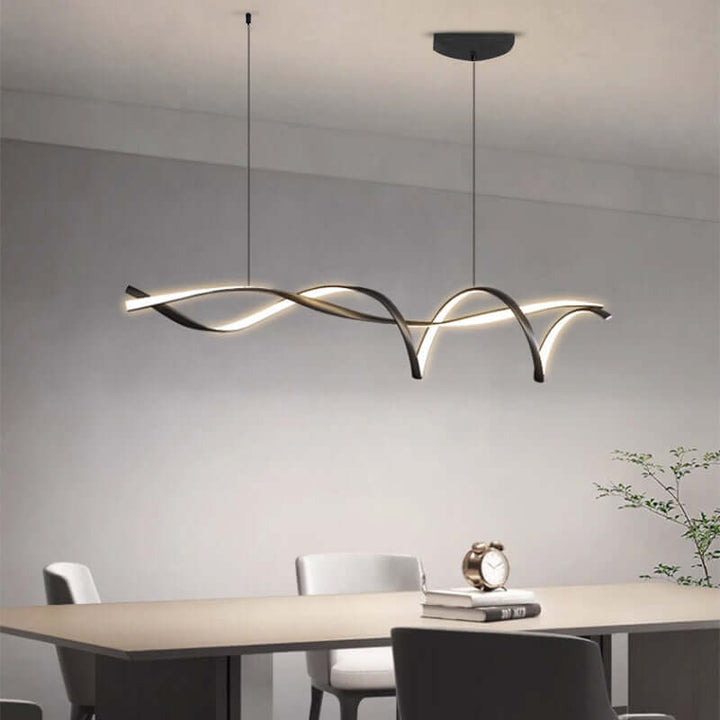 Moderne LED-lysekrone - Sort