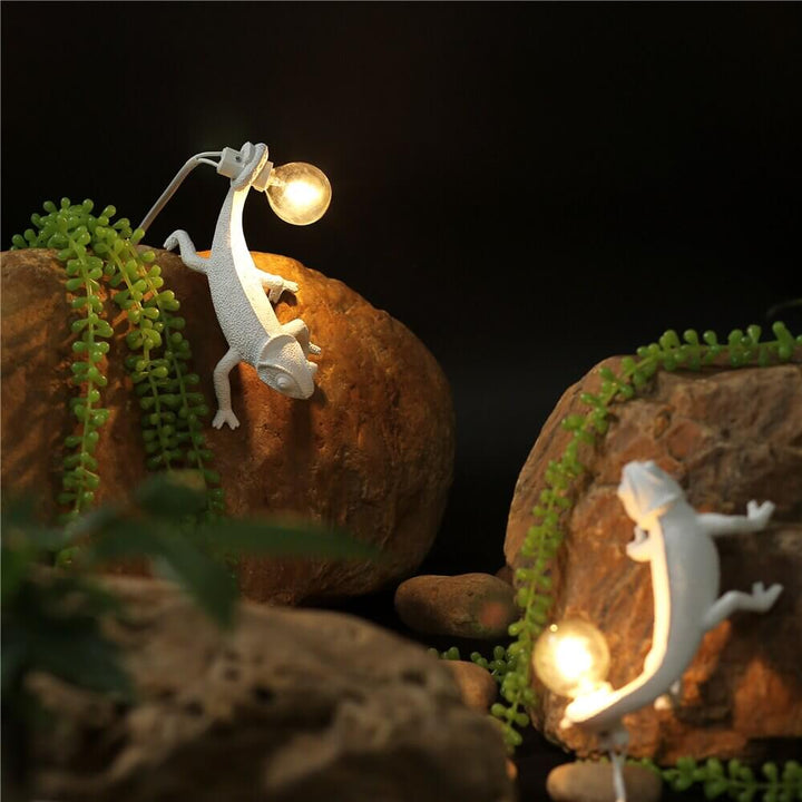 Dekorativ firben bordlampe i harpiks