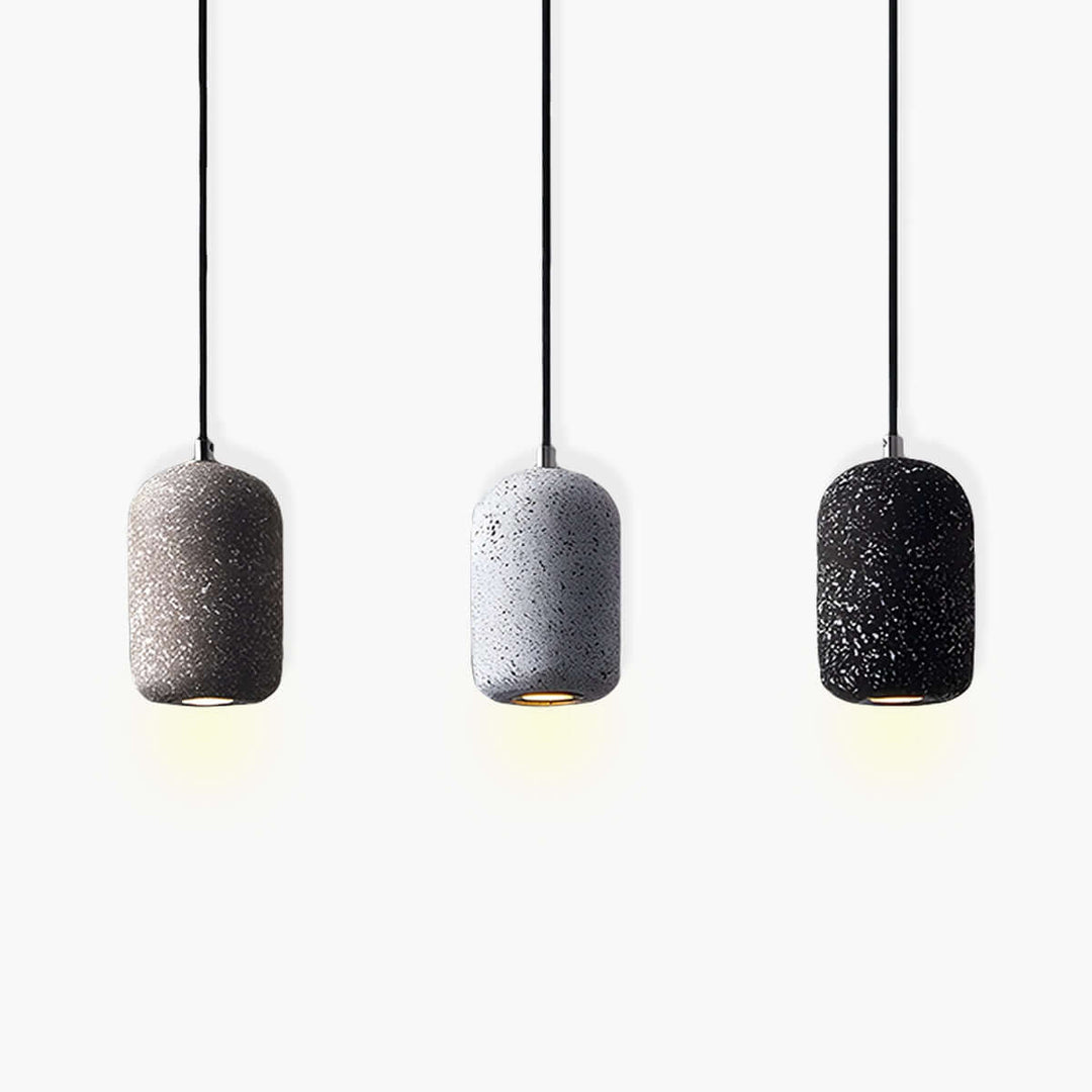 Industriel loft hængelampe i cement og glas