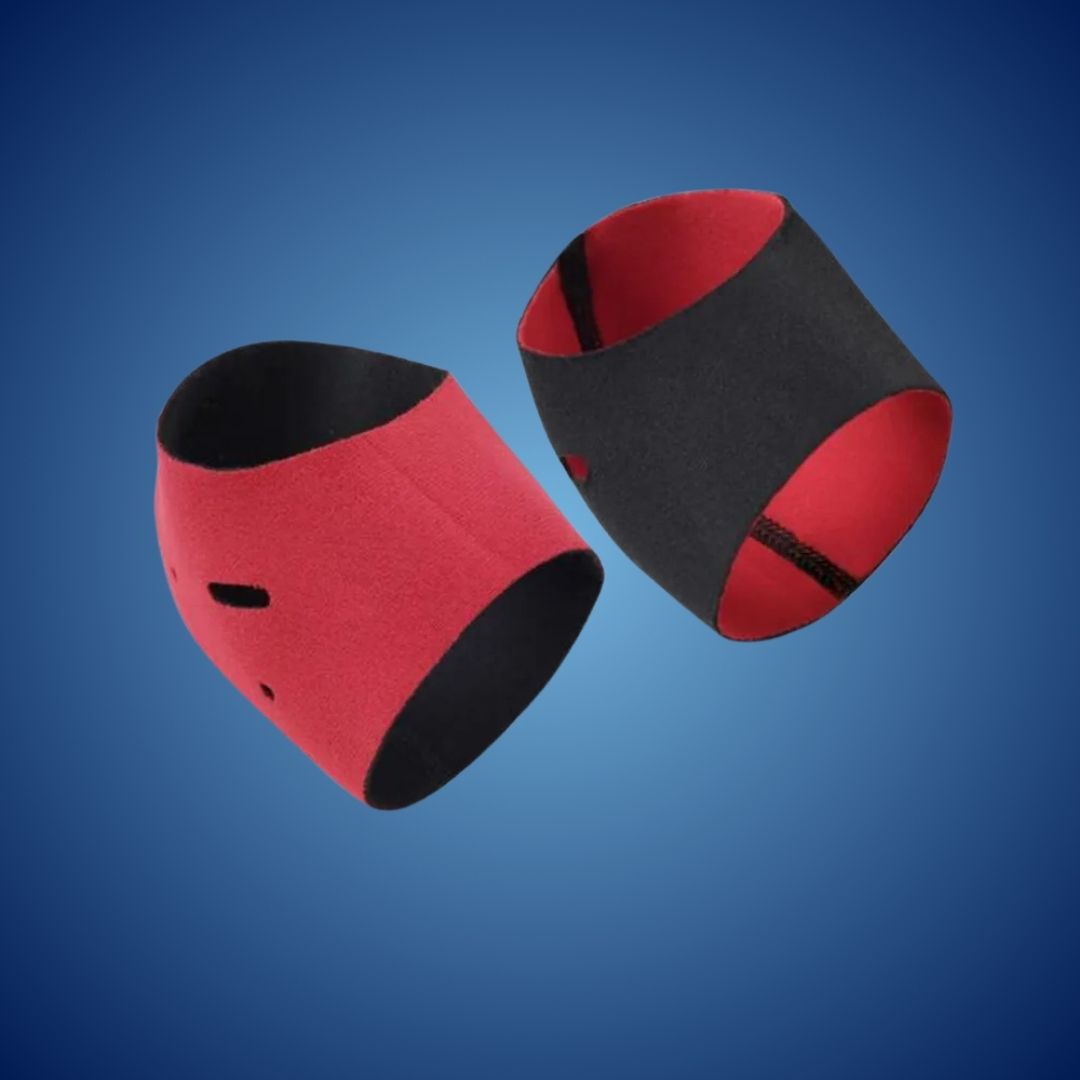 Hælstrømper til tørre, sprukne hæle i beige, elastiske, fugtgivende, ideelle til plantar fasciitis.