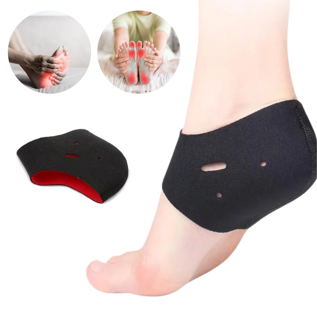 Hælstrømper til tørre, sprukne hæle i beige, elastiske, fugtgivende, ideelle til plantar fasciitis.