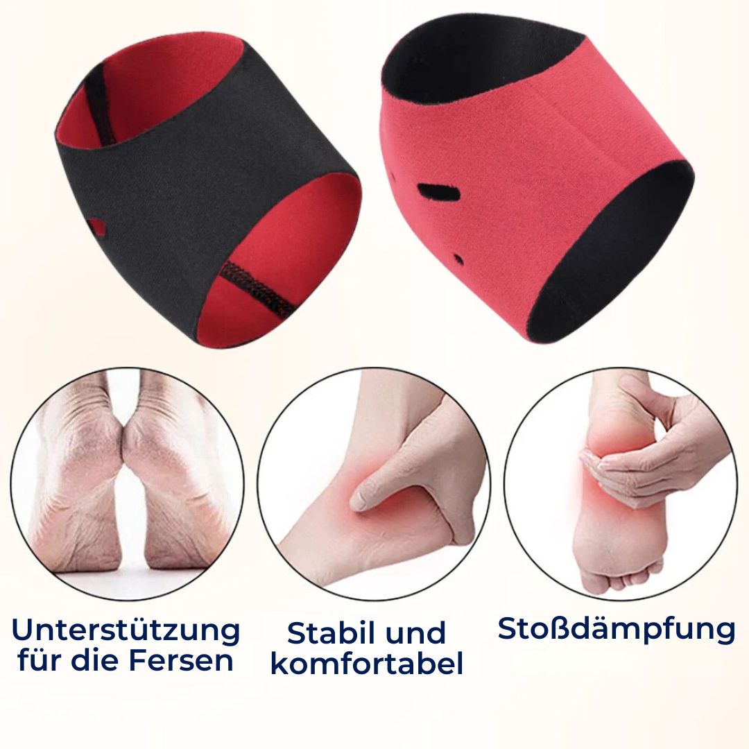 Hælstrømper til tørre, sprukne hæle i beige, elastiske, fugtgivende, ideelle til plantar fasciitis.