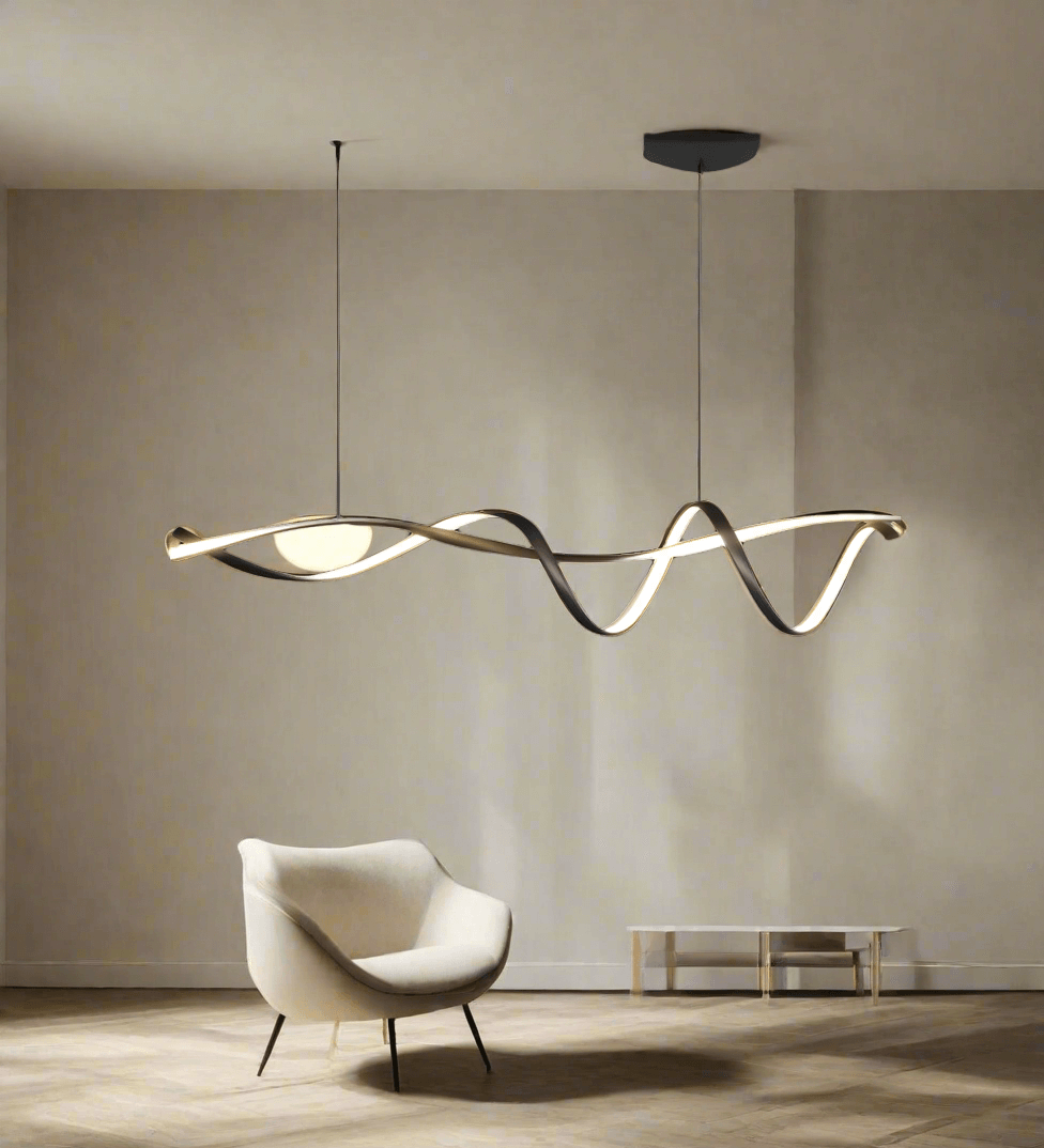 Moderne LED-lysekrone - Sort