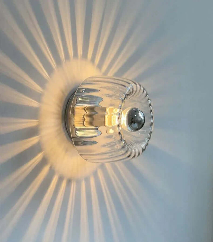 Moderne skandinavisk Bauhaus væglampe i glas
