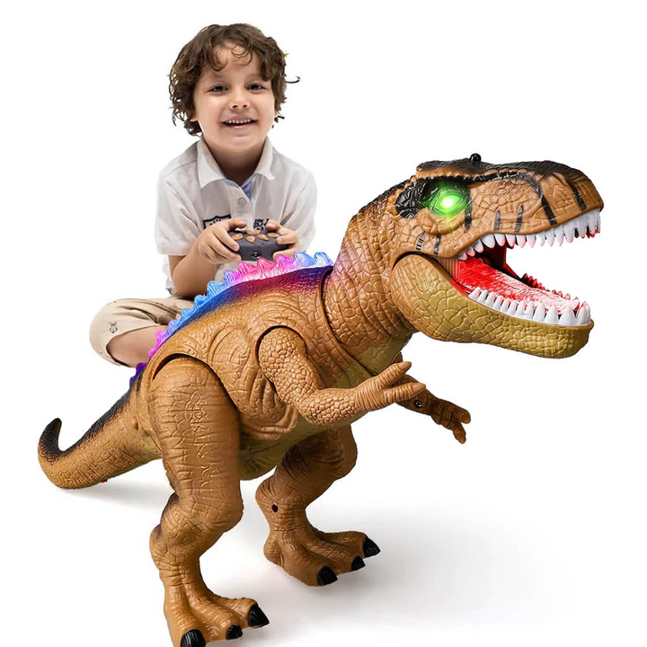 Fjernbetjent dinosaur legetøj til børn med LED-lys, der kan gå, brøle. Perfekt gaveidé.