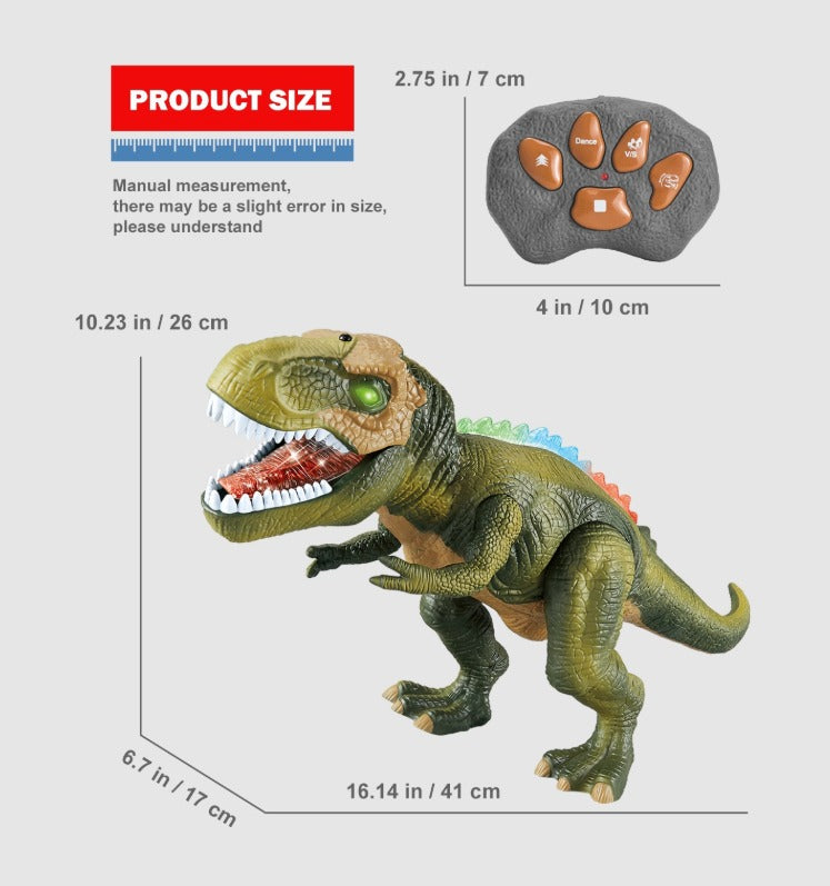 Populært fjernbetjent dinosaurlegetøj med LED-lys, der kan gå, brøle. Perfekt for aktive børn.