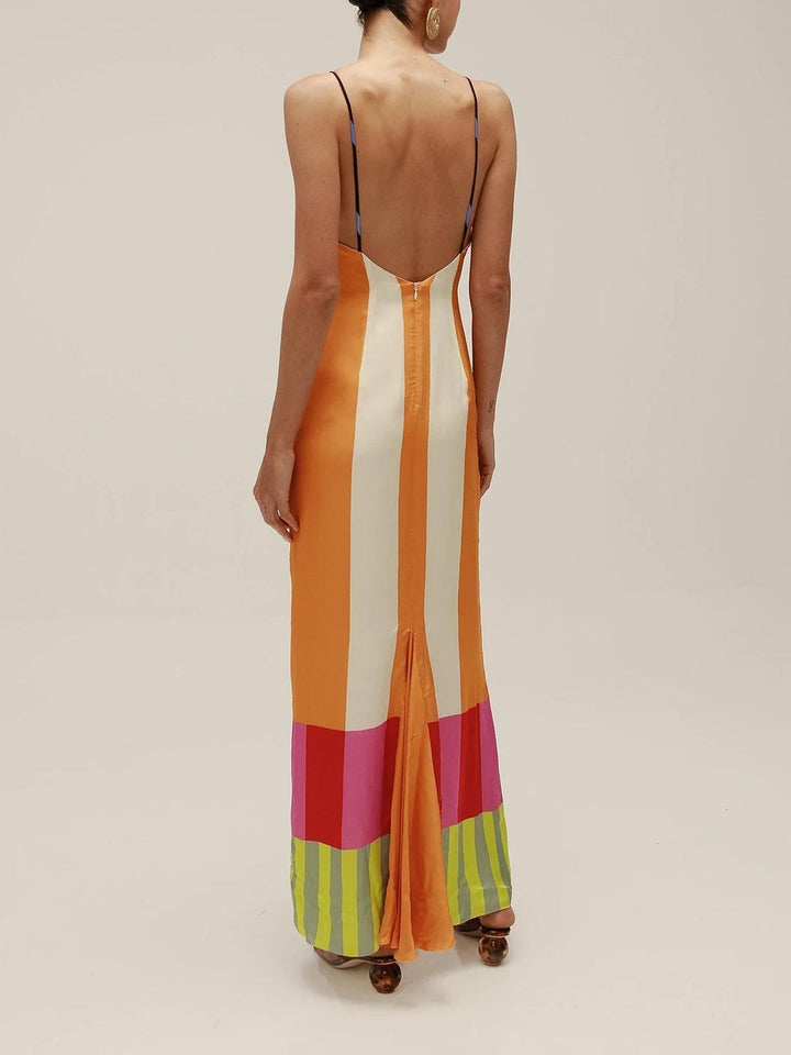 Casual flerfarvet sommer maxikjole til kvinder, let og luftig polyester for en elegant og komfortabel stil.