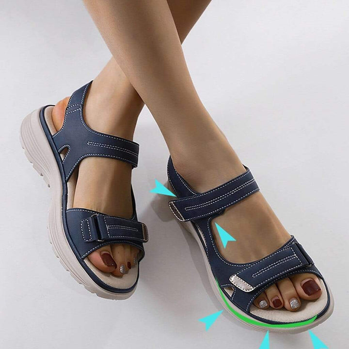 Dame Florina letvægts sandaler: Komfortable vandresandaler med dobbelt rem, perfekte til hverdag og ferie.
